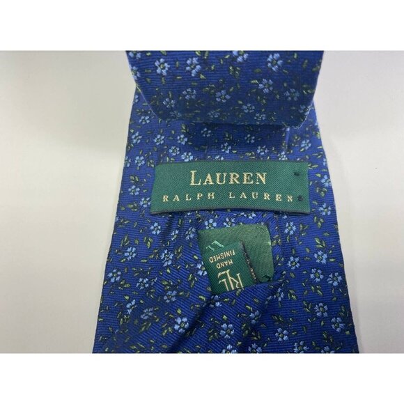 Ralph Lauren Mens Tie Necktie Blue Multicolor Floral Tied Classic Career Short - Picture 2 of 6